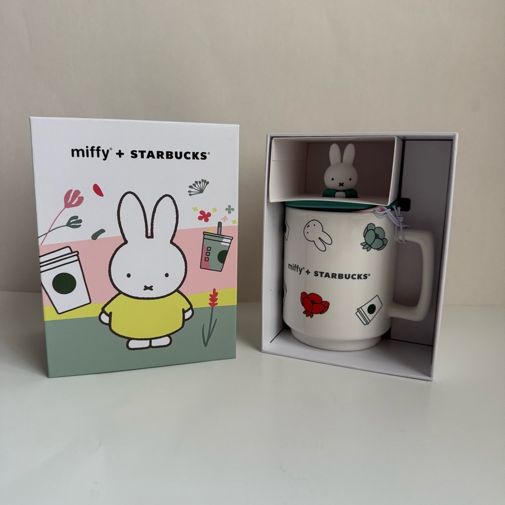 NWT Starbucks x Miffy White Ceramic Mug w/ Lid